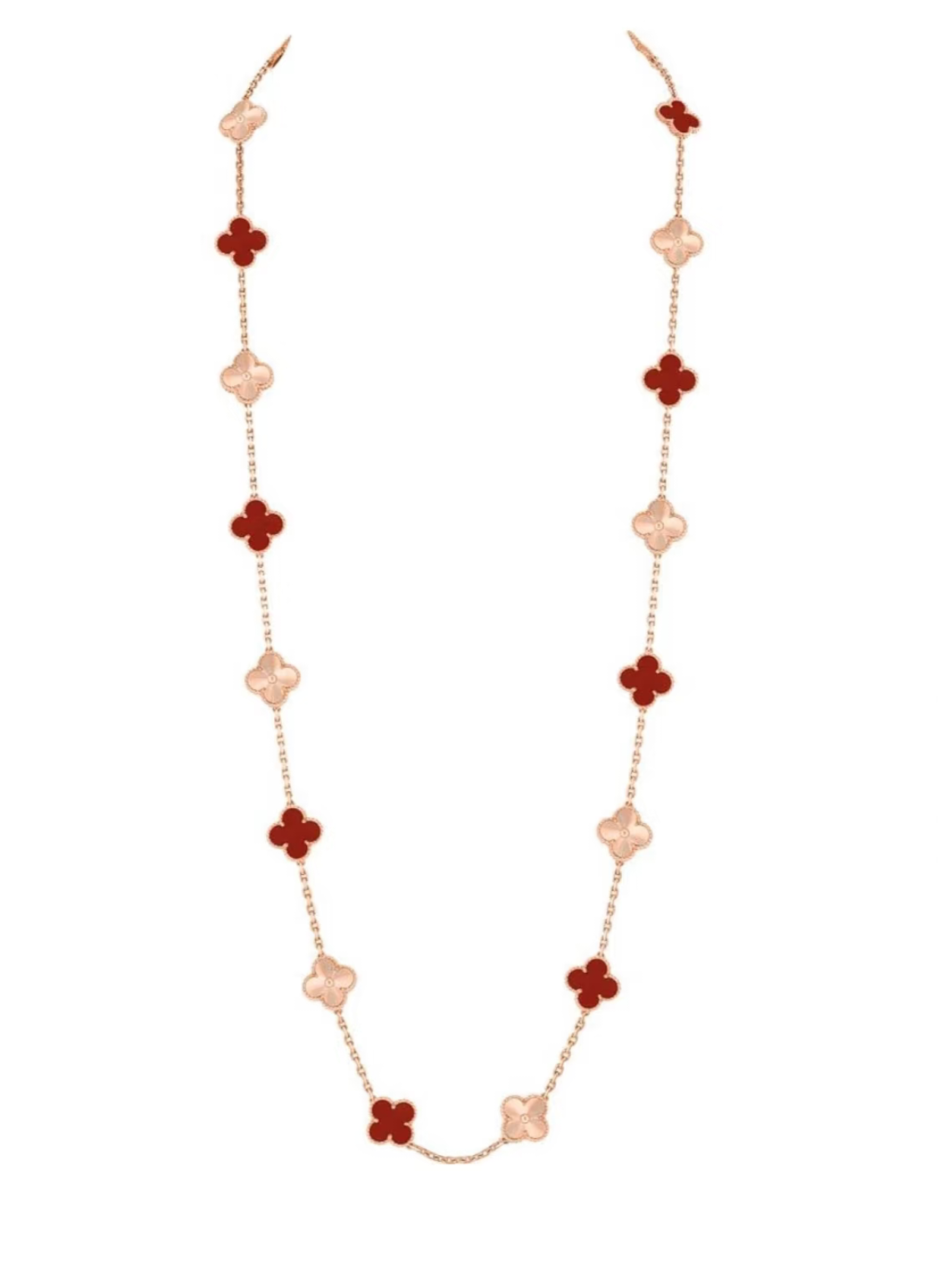 [LUXORA]CLOVER 20 MOTIFS LASER CARNELIAN NECKLACE