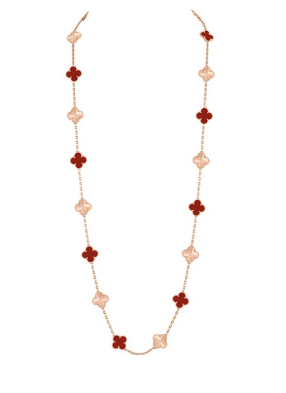 [LUXORA]CLOVER 20 MOTIFS LASER CARNELIAN NECKLACE