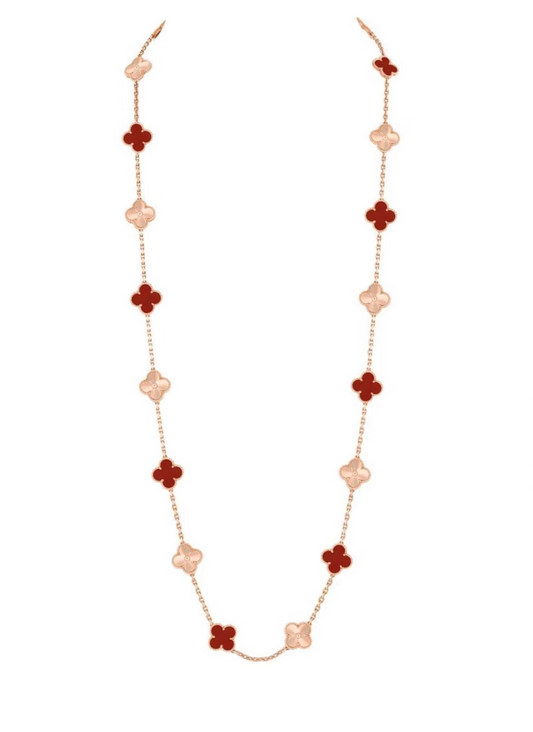 [LUXORA]CLOVER 20 MOTIFS LASER CARNELIAN HALSKETTE