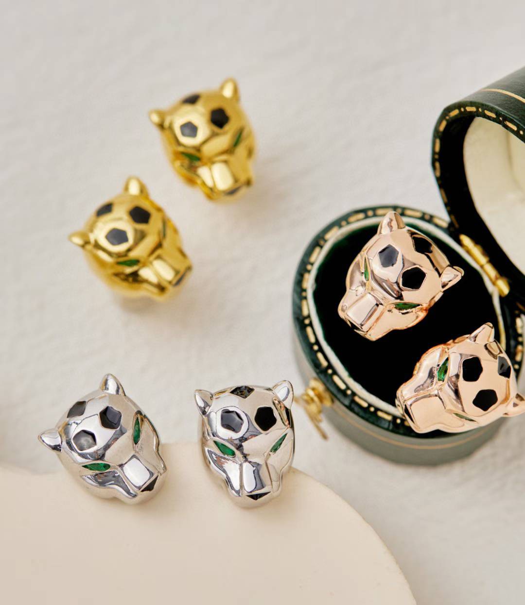 [LUXORA]CHRRTAH-PRINT STUD EARRINGS, THREE COLORS