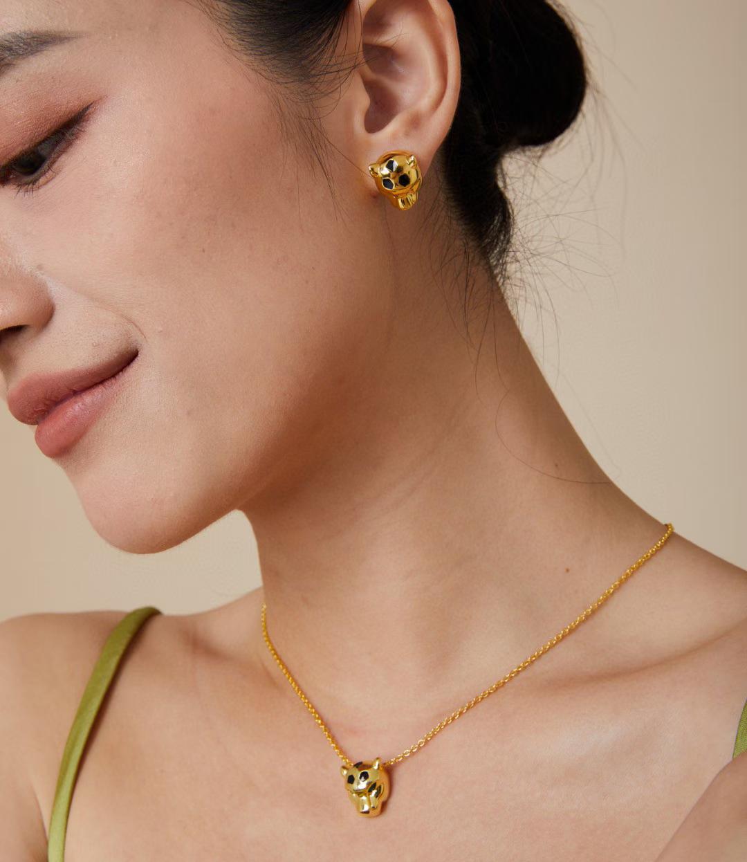 [LUXORA]CHRRTAH-PRINT STUD EARRINGS, THREE COLORS