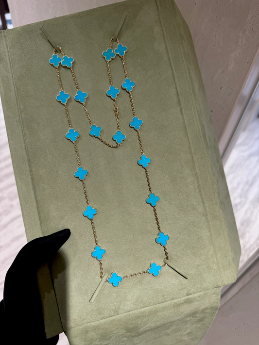 [LUXORA]CLOVER 20 MOTIFS TURQUOISE GOLD