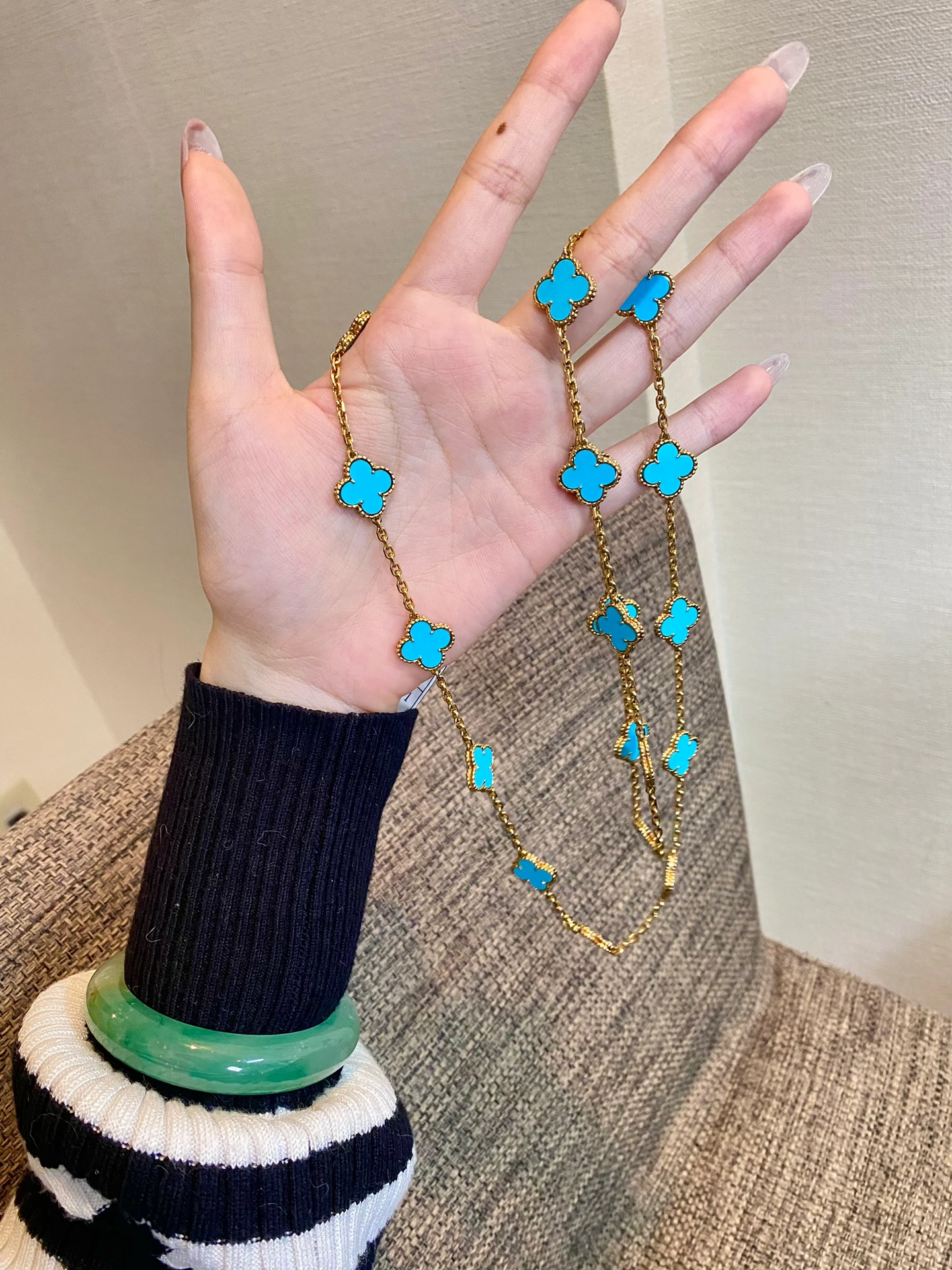 [LUXORA]CLOVER 20 MOTIFS TURQUOISE GOLD