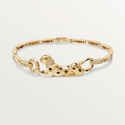 [⭐JeweliWhal]PANTHERE HALF DIAMOND ON CHAIN BRACELET