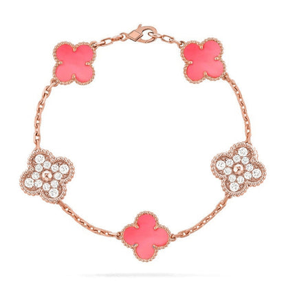 [LUXORA] CLOVER 5 MOTIFS  PINK MOP BRACELET COLLECTION