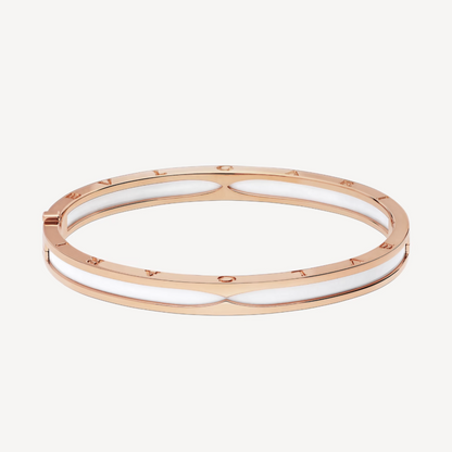 [LUXORA]ZERO 1 PINK GOLD WITH WHITE CERAMIC BRACELET