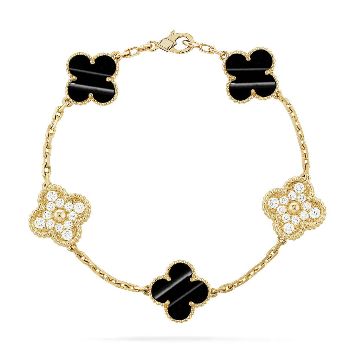 [LUXORA] CLOVER 5 MOTIF PULSAR STONE BRACELET COLLECTION
