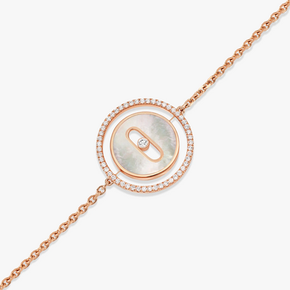 [LUXORA]Demo MOVE WHITE MOTHER OF PEARL PINK GOLD DIAMOND BRACELET
