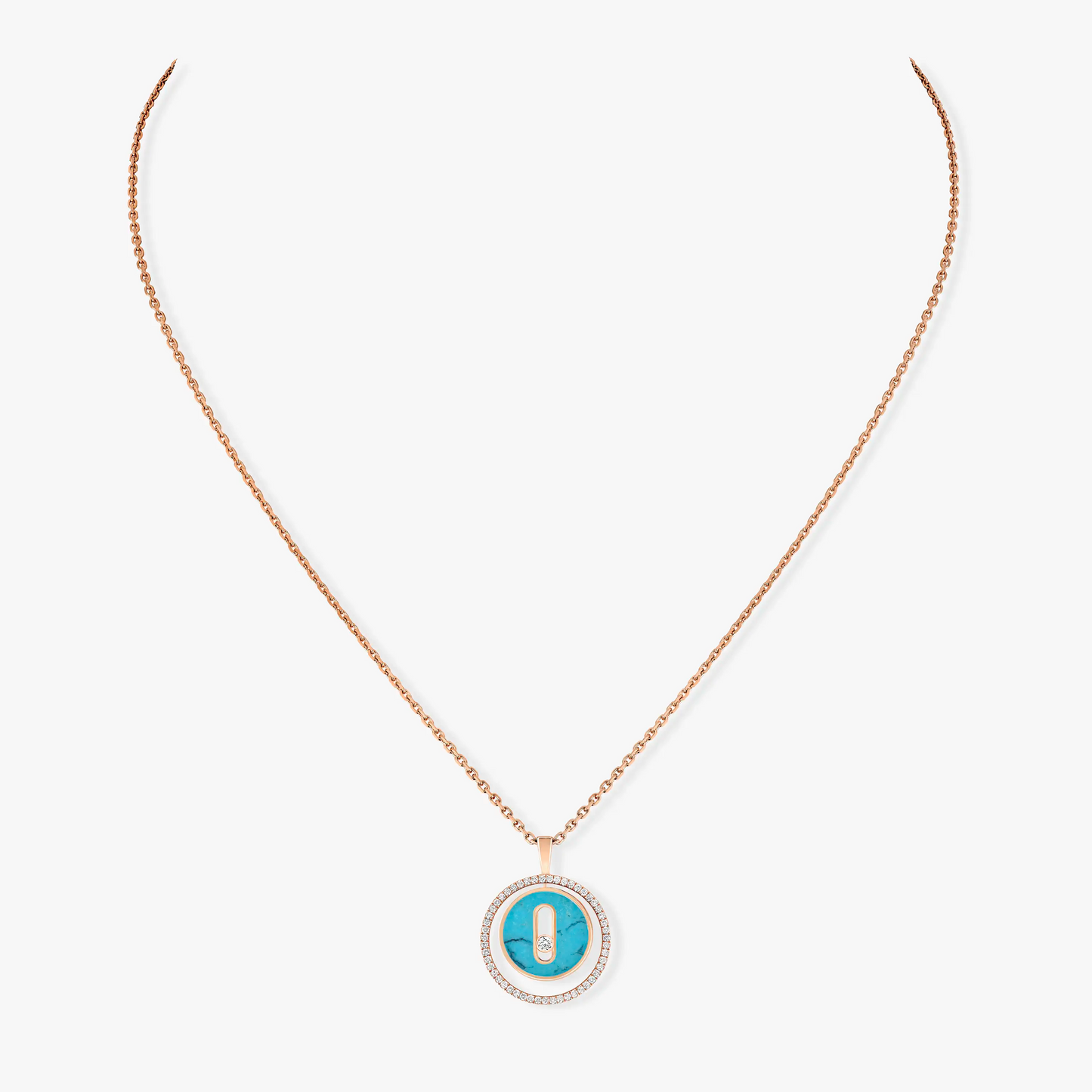 [LUXORA]Demo MOVE 1 DIAMOND TURQUOISE PINK GOLD DIAMOND NECKLACE