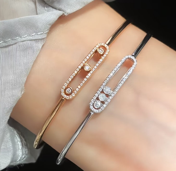 [LUXORA]Move Pavé Diamond Bangle Bracelet M