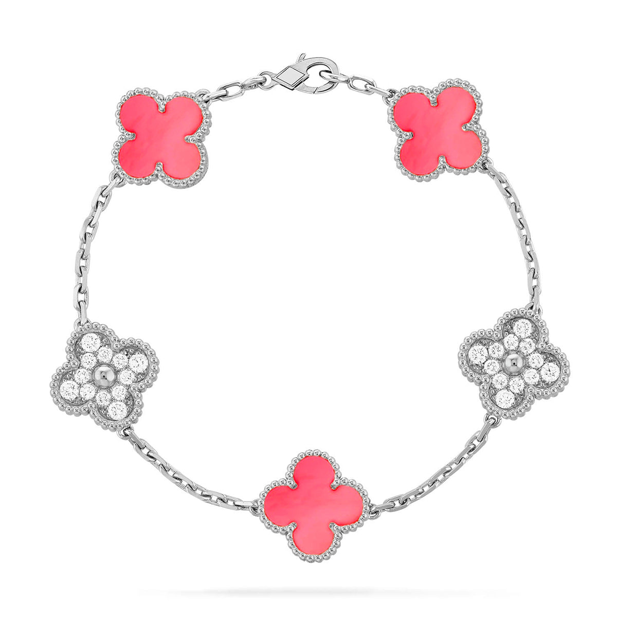 [LUXORA] CLOVER 5 MOTIFS  PINK MOP BRACELET COLLECTION