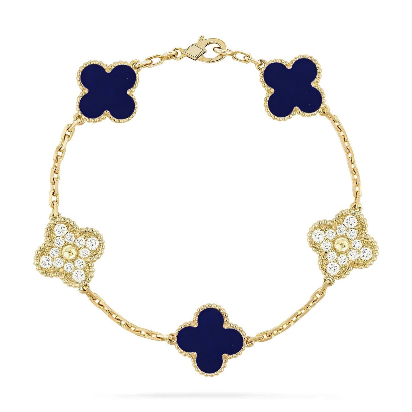 [LUXORA]CLOVER 5 MOTIF LAPIS LAZULI BRACELET COLLECTION