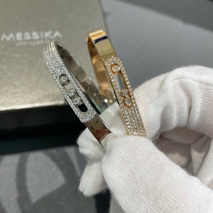 [LUXORA]Move Noa Rose Gold Pavé Diamond Bangle Bracelet