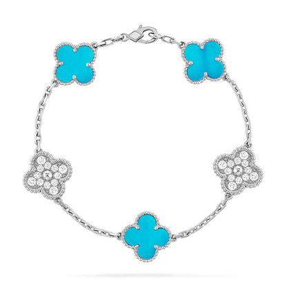 [LUXORA] CLOVER 5 MOTIF TURQUOISE BRACELET COLLECTION