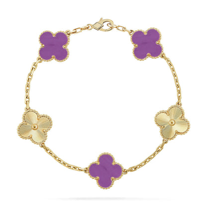 [LUXORA] CLOVER 5 MOTIF VIOLET BRACELET COLLECTION