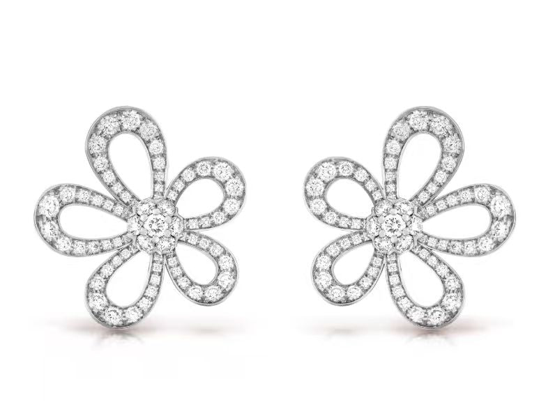 [LUXORA]FLOWERLACE EARRINGS FULL DIAMONDS
