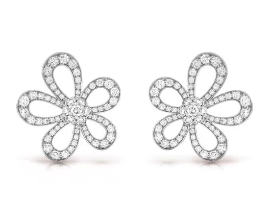 [LUXORA]FLOWERLACE EARRINGS FULL DIAMONDS
