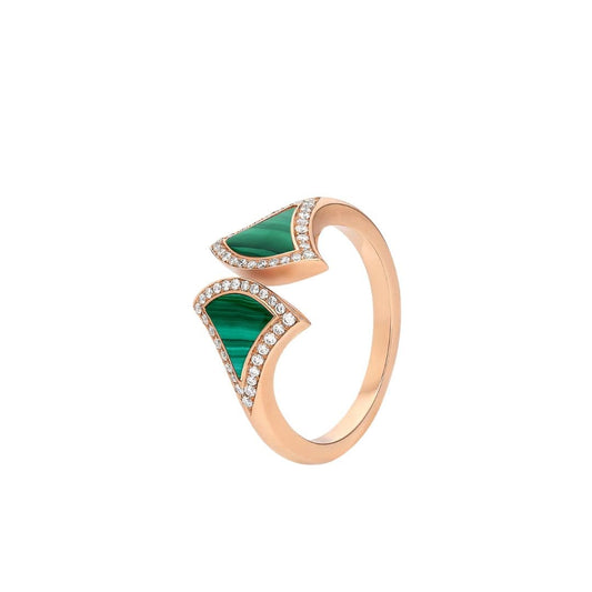 [LUXORA]DREAM MALACHIT DIAMANT OFFENER RING