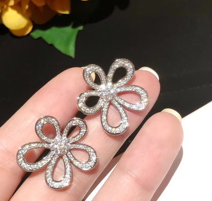 [LUXORA]FLOWERLACE EARRINGS FULL DIAMONDS