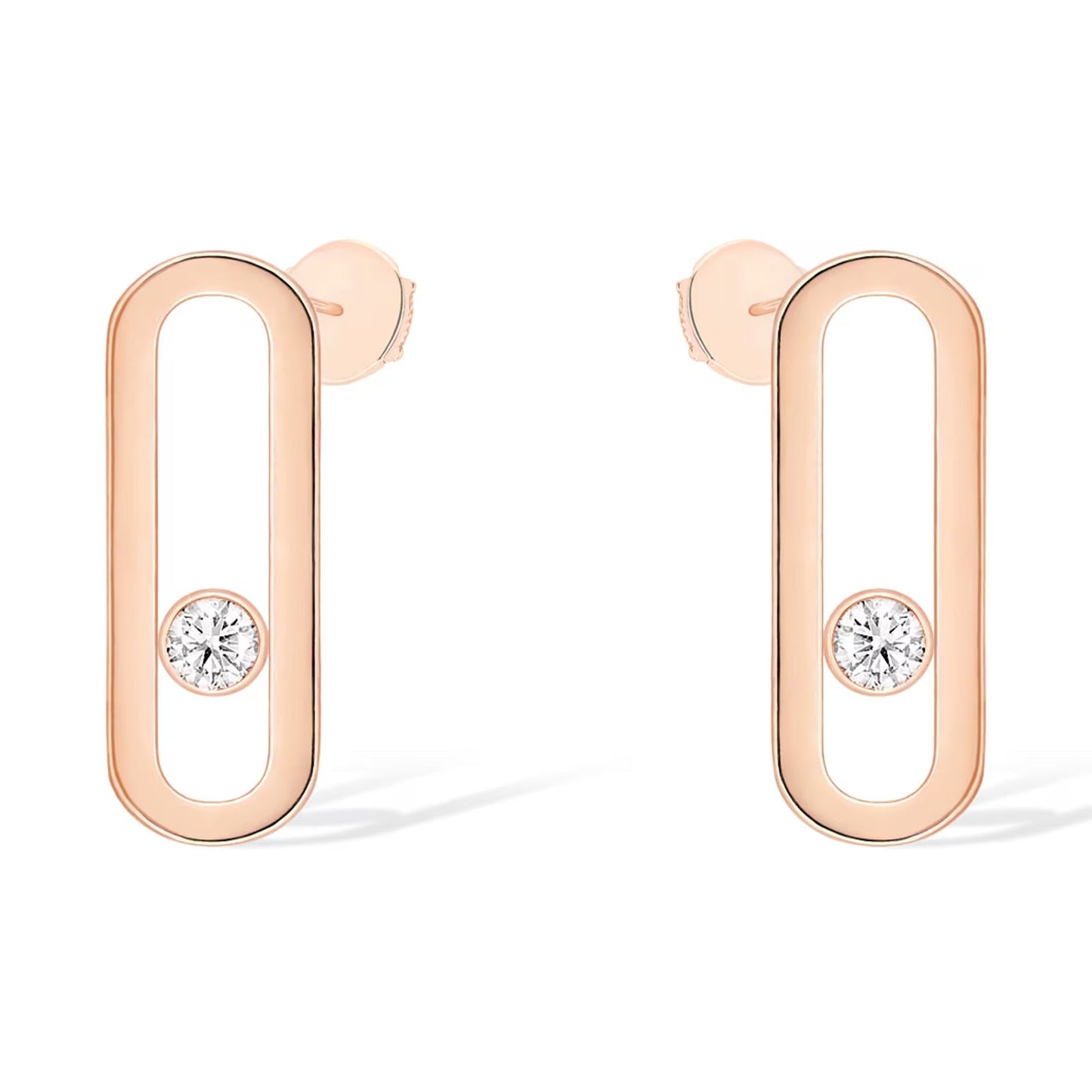[LUXORA]MOVE UNO SMALL 1 DIAMOND EARRINGS