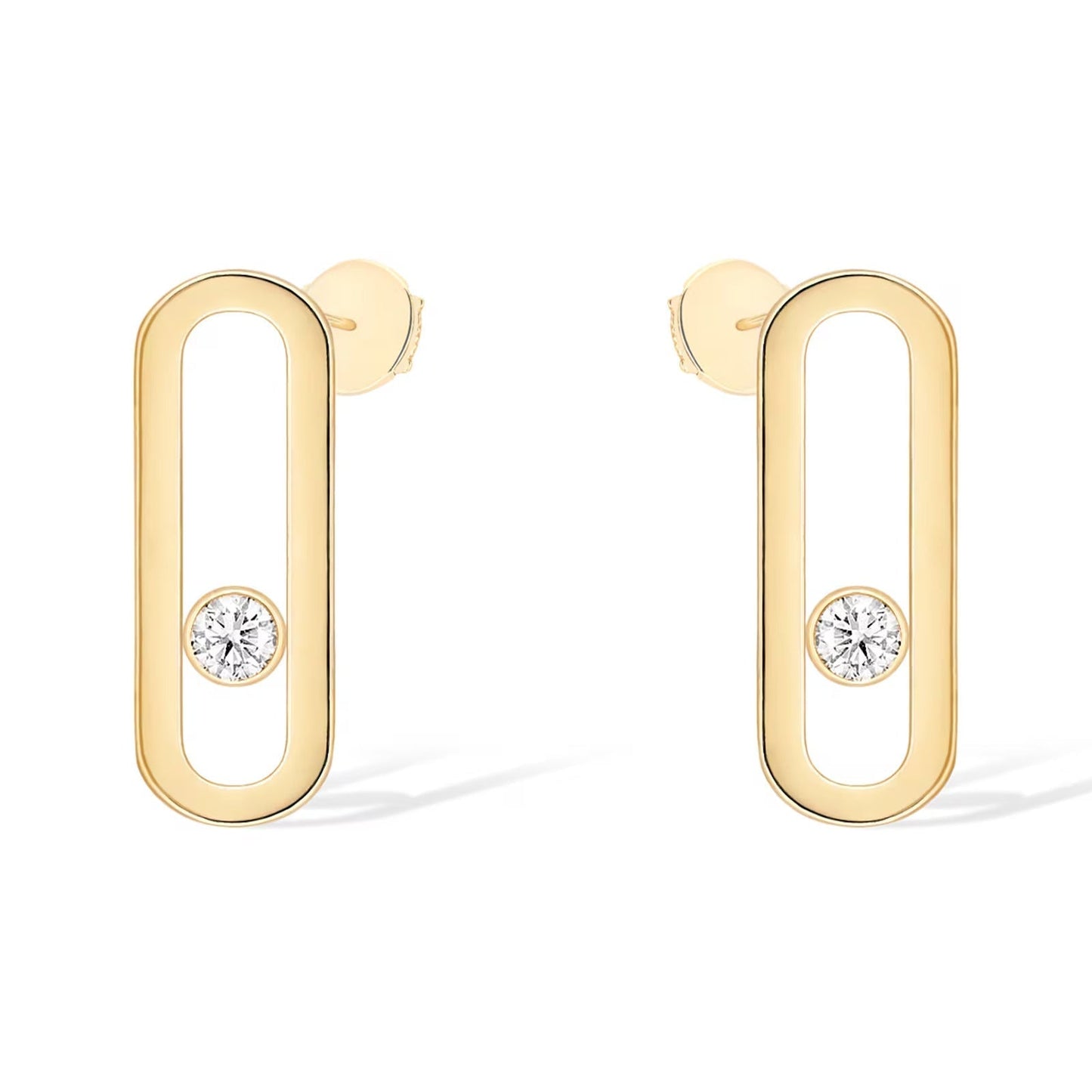 [LUXORA]MOVE UNO SMALL 1 DIAMOND EARRINGS
