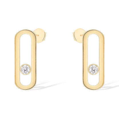 [LUXORA]MOVE UNO SMALL 1 DIAMOND EARRINGS