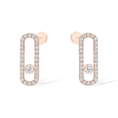 [LUXORA]MOVE UNO STUD DIAMOND PAVED EARRINGS