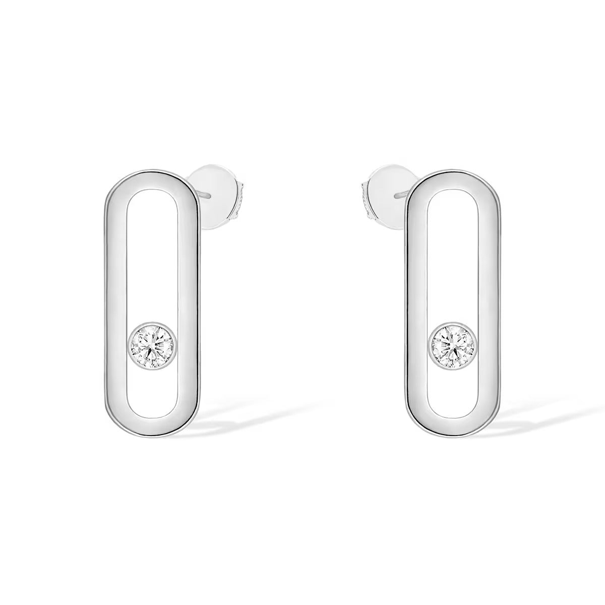 [LUXORA]MOVE UNO SMALL 1 DIAMOND EARRINGS