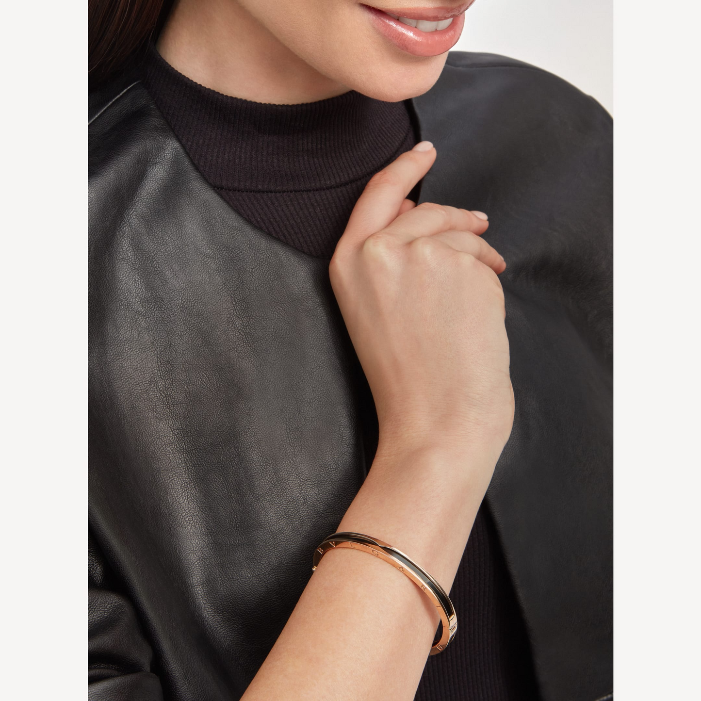 [LUXORA]ZERO 1 PINK GOLD WITH BLACK CERAMIC BRACELET
