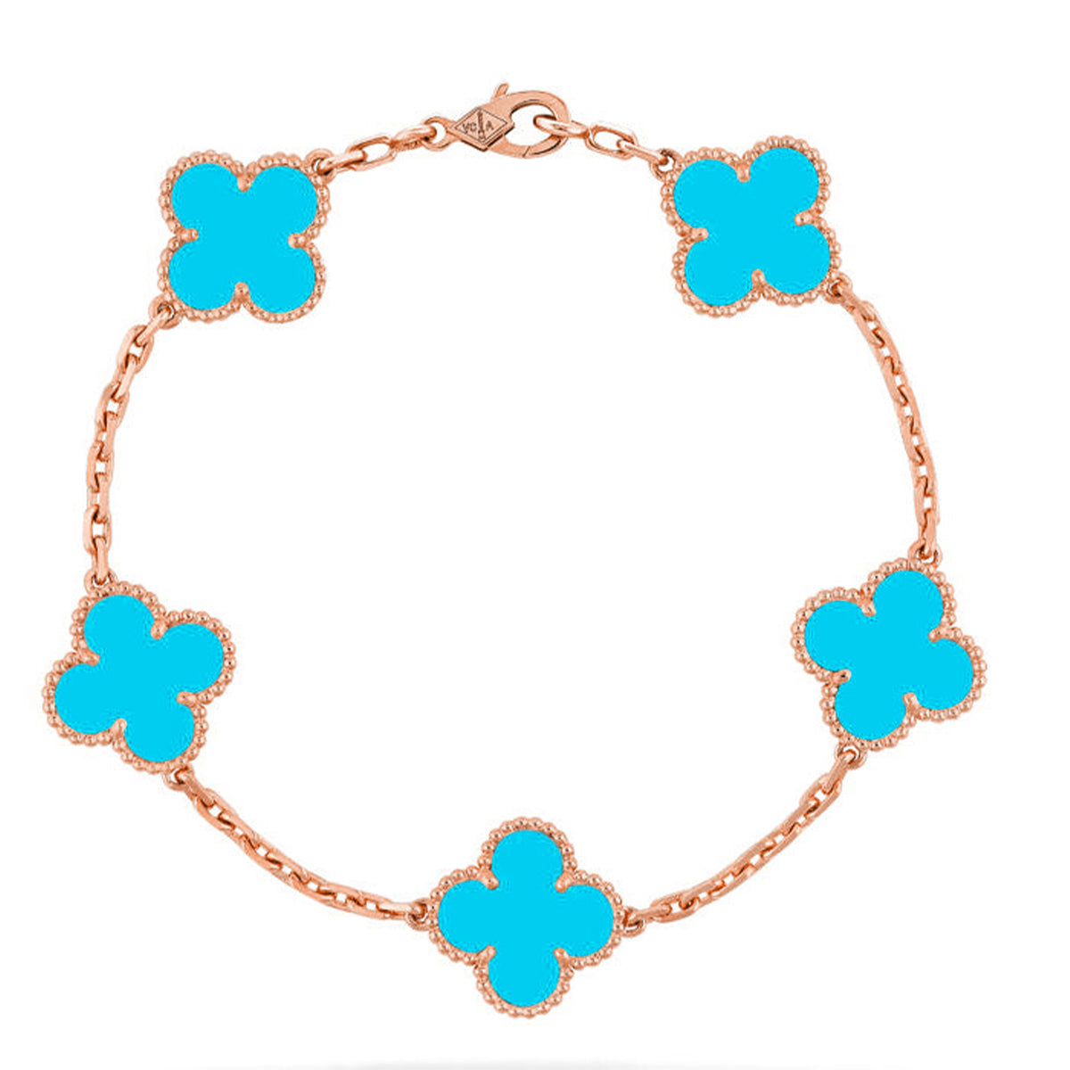 [LUXORA] CLOVER 5 MOTIF TURQUOISE BRACELET COLLECTION