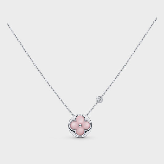 [LUXORA]SUN MOTIF PINK MOP SILVER BRACELET