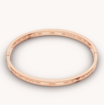 [LUXORA]ZERO 1 SPIRAL LOGO PINK GOLD BRACELET