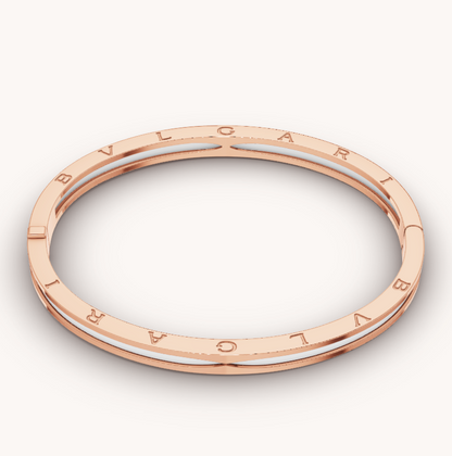 [LUXORA]ZERO 1 PINK GOLD WITH WHITE CERAMIC BRACELET
