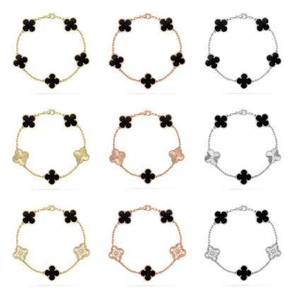 [LUXORA] CLOVER 5 MOTIF ONYXS BRACELET COLLECTION