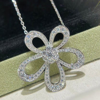 [LUXORA]FLOWERLACE NECKLACE FULL DIAMONDS