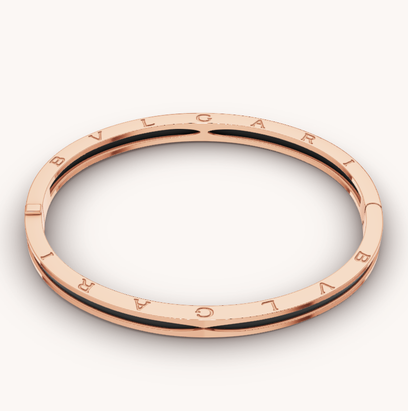 [LUXORA]ZERO 1 PINK GOLD WITH BLACK CERAMIC BRACELET