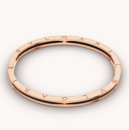 [LUXORA]ZERO 1 PINK GOLD WITH BLACK CERAMIC BRACELET