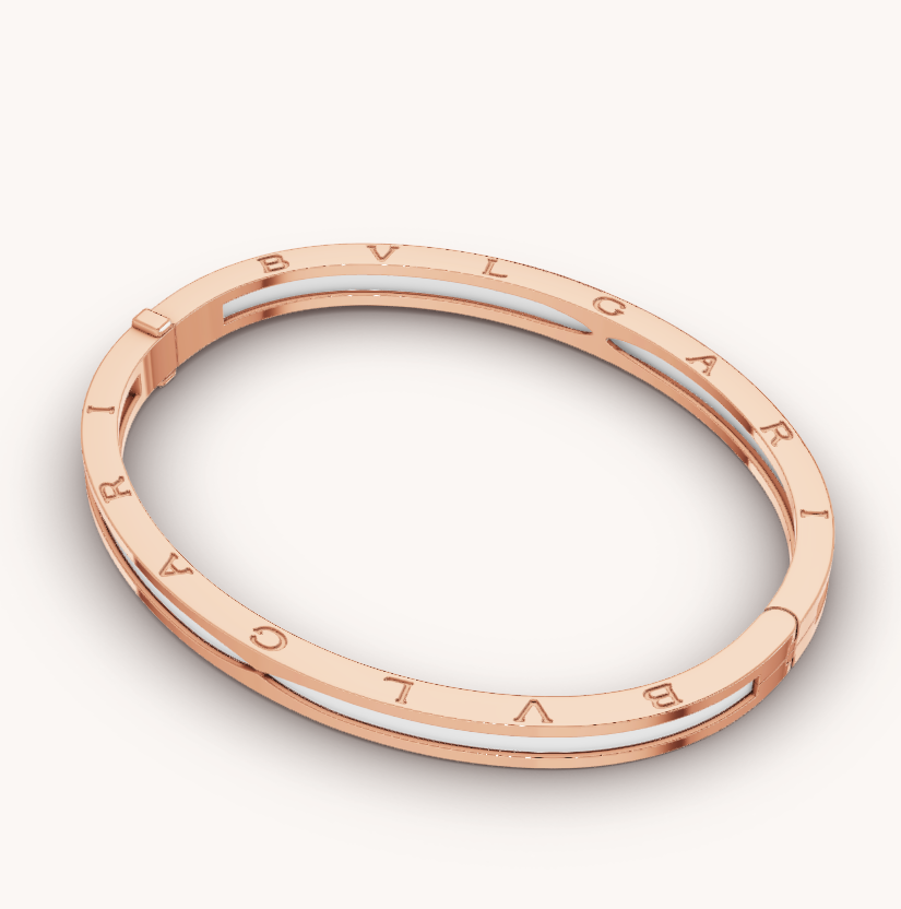[LUXORA]ZERO 1 PINK GOLD WITH WHITE CERAMIC BRACELET