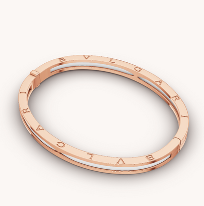 [LUXORA]ZERO 1 PINK GOLD WITH WHITE CERAMIC BRACELET
