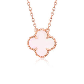 [LUXORA]CLOVER 15MM PINK MOTHER-OF-PEARL SINGLE FLOWER NECKLACE