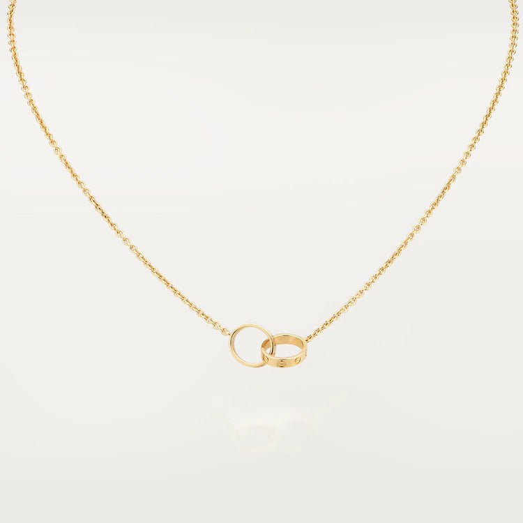 [LUXORA]LOVE NECKLACE DOUBLE RING GOLD