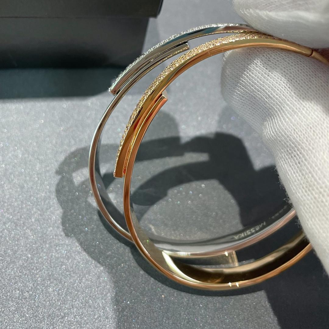 [LUXORA]Move Noa Rose Gold Pavé Diamond Bangle Bracelet
