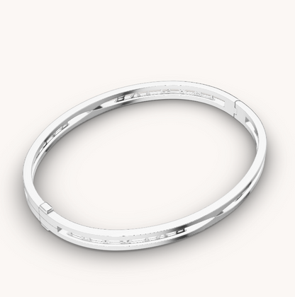 [LUXORA]ZERO 1 SPIRAL LOGO SILVER BRACELET