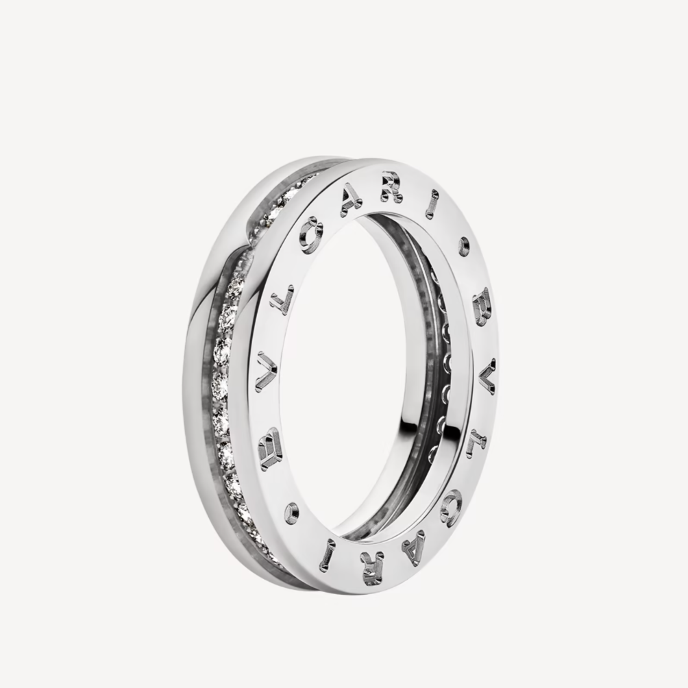 [LUXORA]ZERO 1 ONE-BAND PAVED DIAMONDS ON THE SPIRAL RING