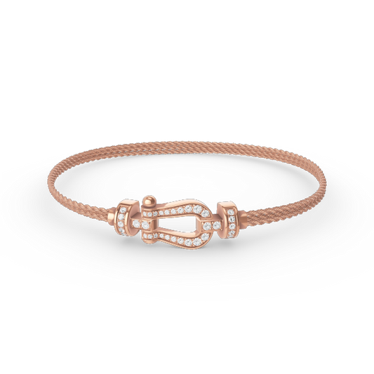 [LUXORA]FORCE SMALL HORSESHOE  DIAMOND CHAIN ROPE BRACELET
