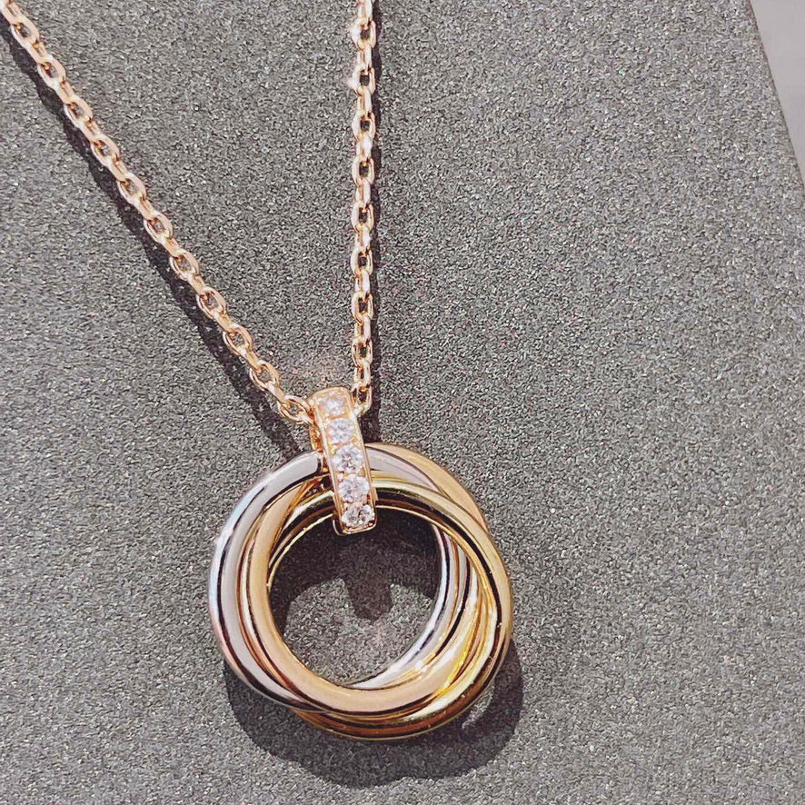 [LUXORA]TRINITY NECKLACE GOLD  DIAMONDS