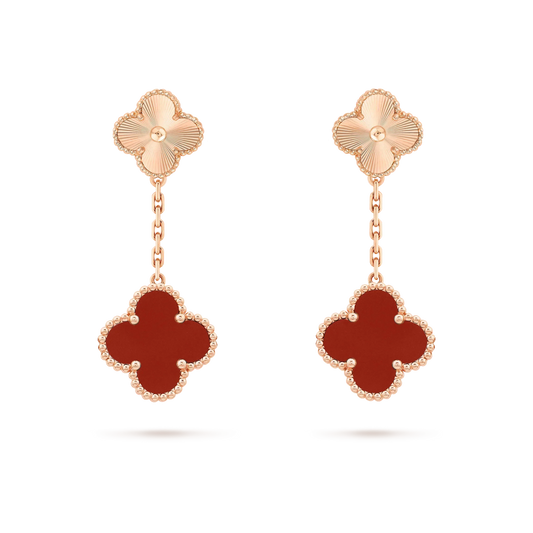 [LUXORA]CLOVER 2 MOTIV LASER CARNELIAN OHRRINGE