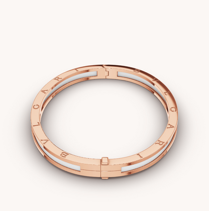 [LUXORA]ZERO 1 PINK GOLD WITH WHITE CERAMIC BRACELET