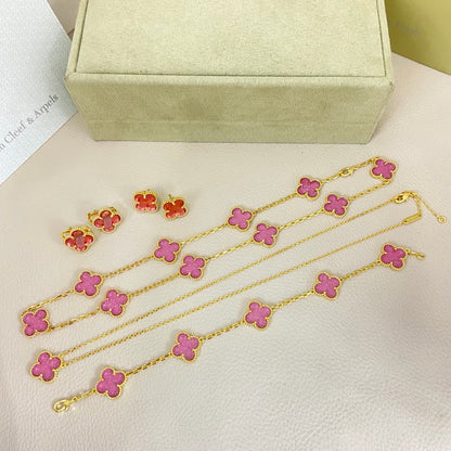 [⭐JeweliWhal]CLOVER 10 MOTIFS  NEW BUBBLE PINK ENAMEL