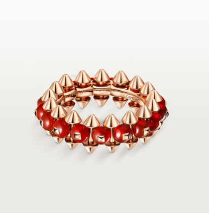 [LUXORA]CLASH ELEGANT ROSE GOLD RING FEATURING NATURAL AGATE